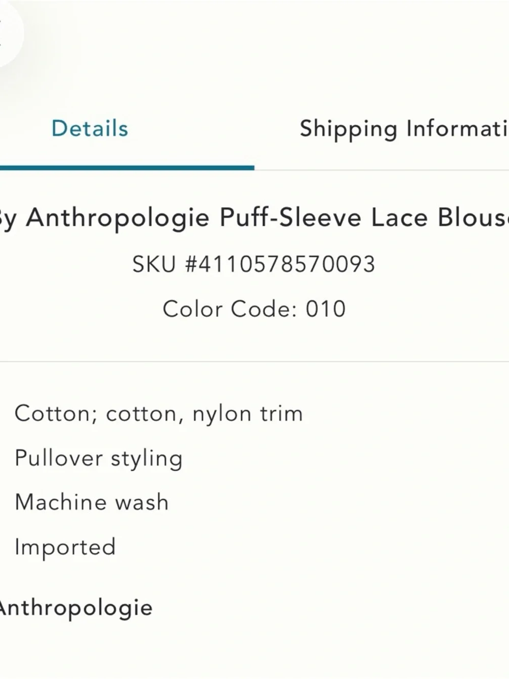 Anthropologie like new